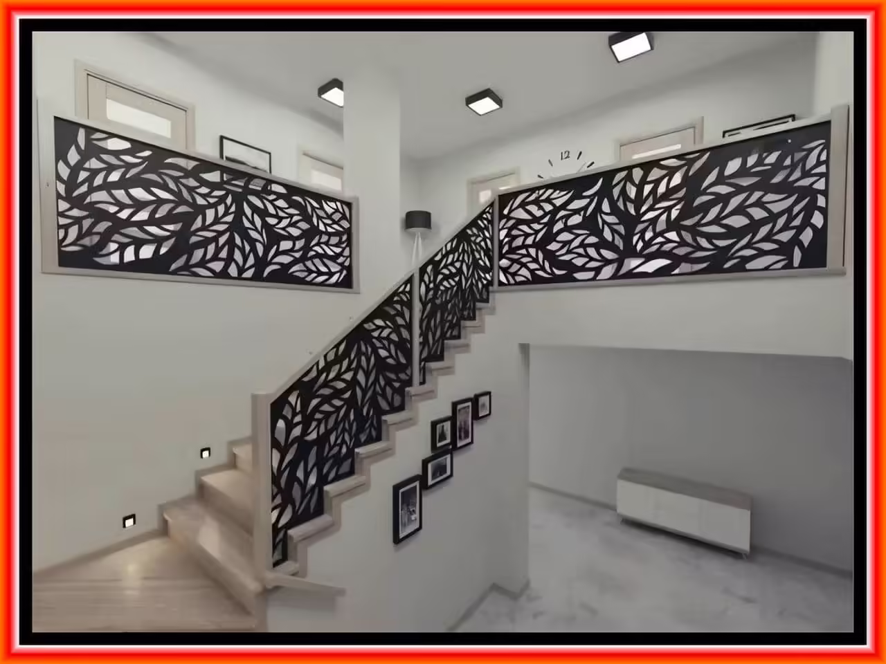 نرده لیزری طرح دار راه پله و بالکن