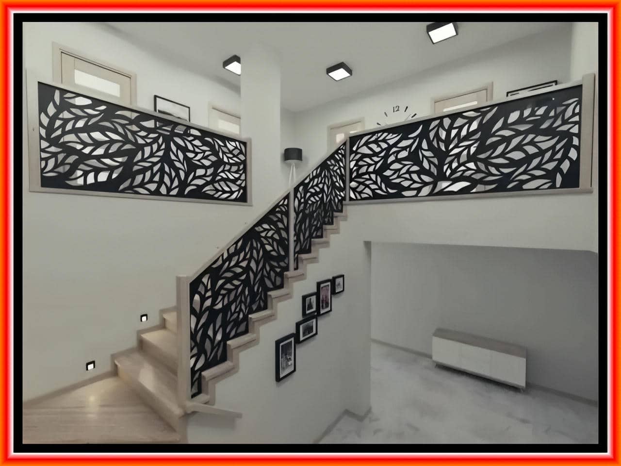 نرده لیزری طرح دار راه پله و بالکن