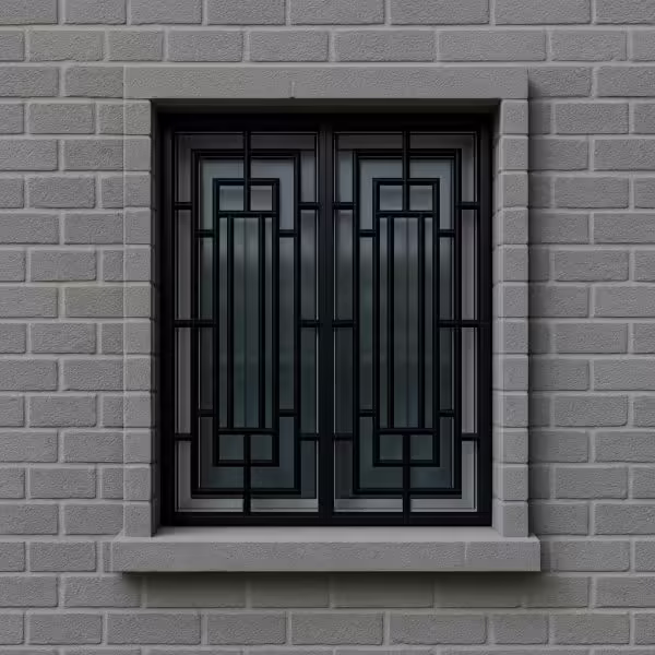 جزئیات طراحی هندسی حفاظ پنجره مدل کلاسیک مهرآهن
