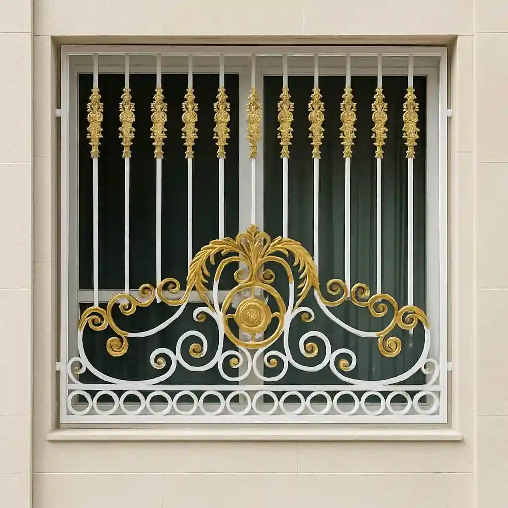 جزئیات طراحی حفاظ پنجره مدل سلطنتی گلبرگ