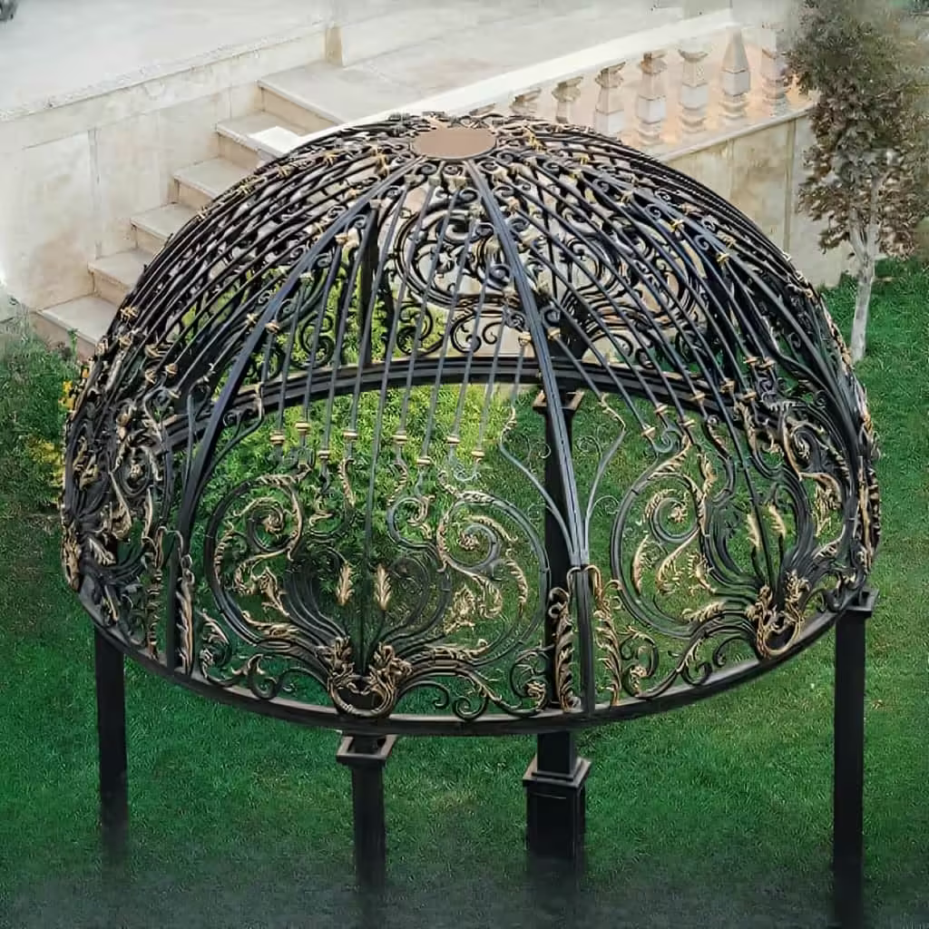 نمونه آلاچیق فلزی مدل الیزه کلاسیک با طراحی هنری