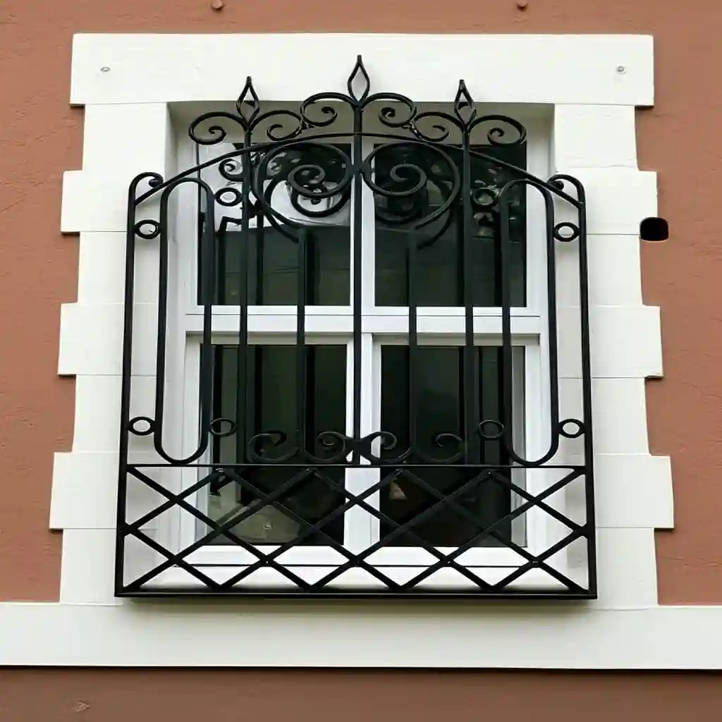 حفاظ پنجره مدل رز نصب شده روی نمای ساختمان