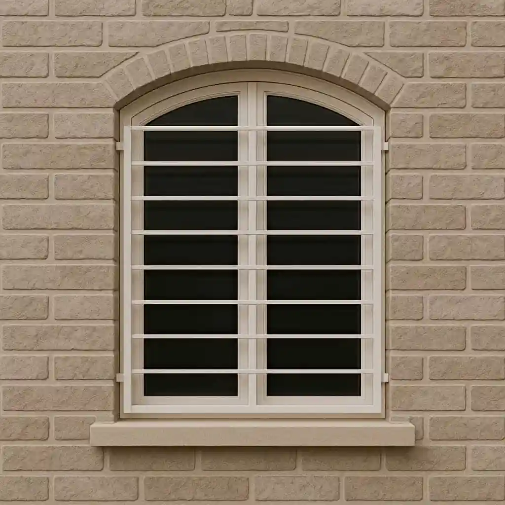 حفاظ پنجره مدل ساده قوس دار نصب شده روی پنجره قوسی