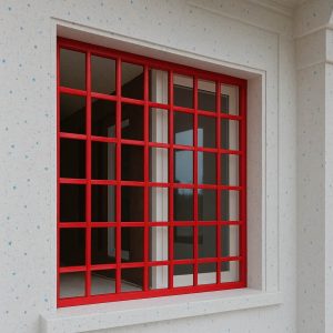 طراحی مینیمالیستی حفاظ پنجره مدل مربعی در فضای اداری