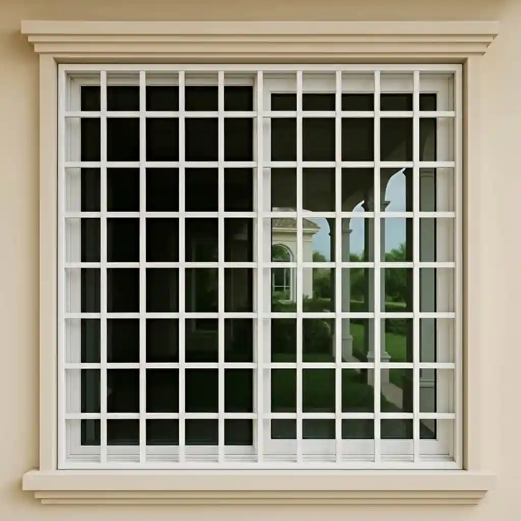 حفاظ پنجره مدل مربعی نصب شده در نمای ساختمان