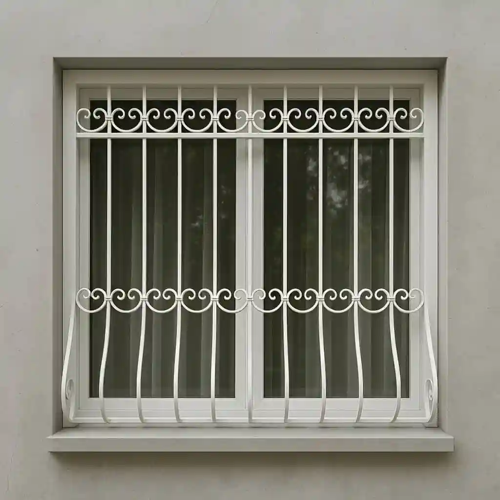 حفاظ پنجره مدل موج با قیمت حدود 1/500/000 تا 1/900/000 تومان برای هر مترمربع، طراحی خاص و امنیت بالا برای طبقات پایین ساختمان‌ها.