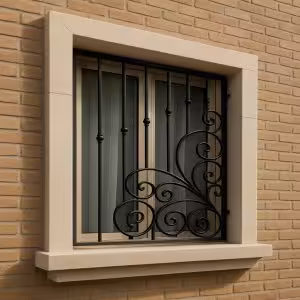 حفاظ پنجره مدل گل پیچ در پروژه لوکس
