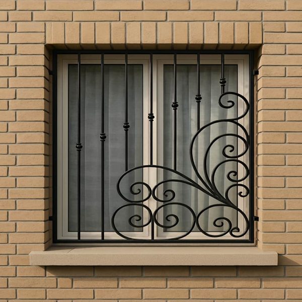 جزئیات طراحی پیچکی حفاظ پنجره مدل گل پیچ