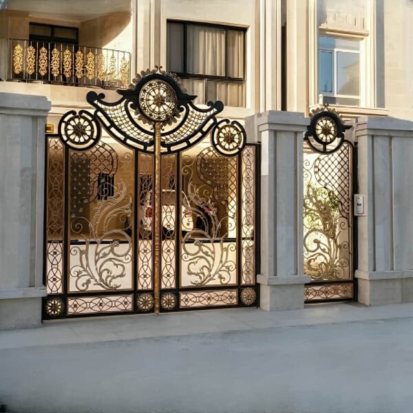 خرید درب مدل اقاقیا فرفورژه گل‌دار ورودی ویلا