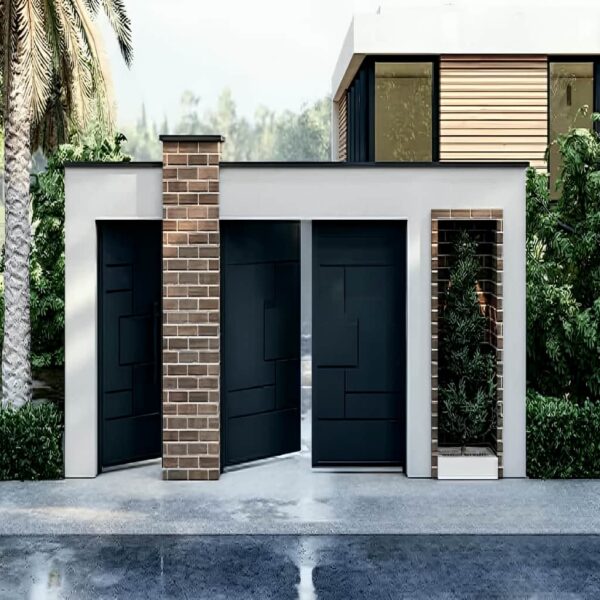 درب دیلایت مستطیل نصب شده در ورودی ویلای مدرن