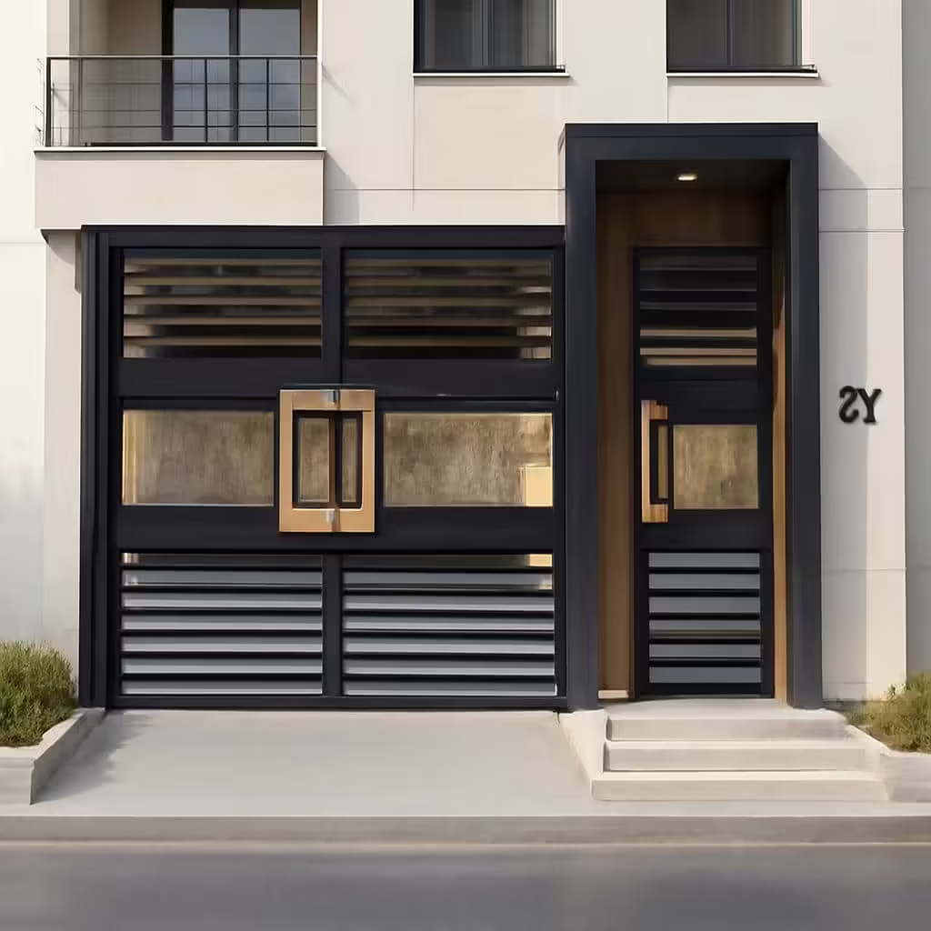 درب موریس نصب شده در ورودی ویلای مدرن