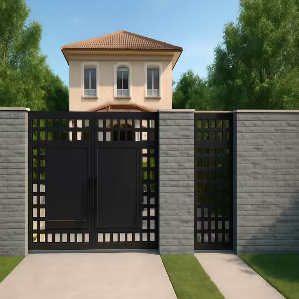 درب کوآدرا نصب شده در ورودی ویلای مدرن