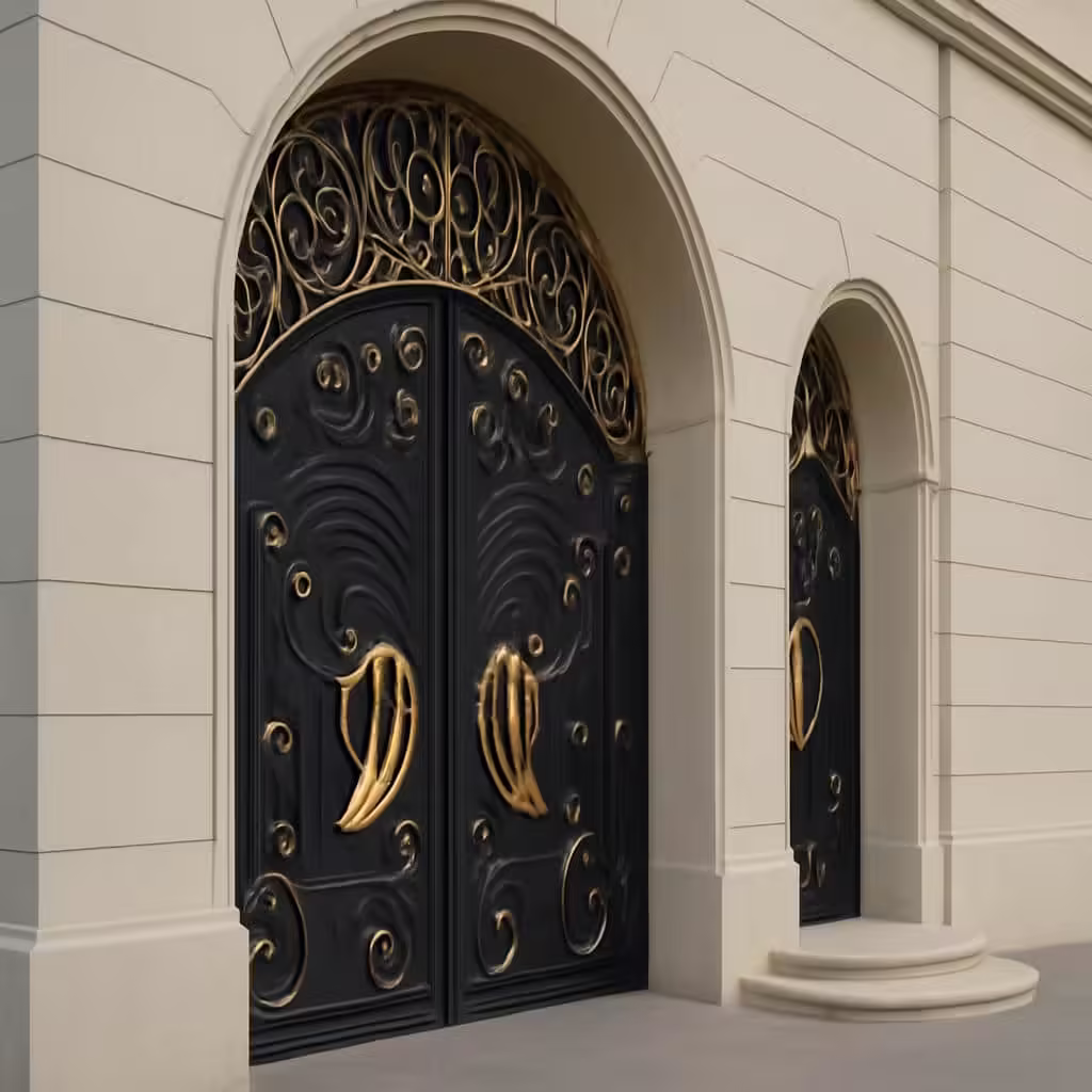 خرید درب مدل پروانه فرفورژه با طرح طبیعت‌گرا