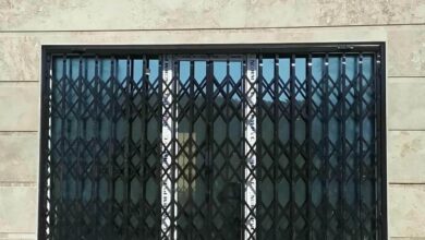 درب آکاردئونی حفاظ ساختمان در پردیس