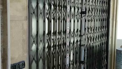 درب آکاردئونی حفاظ ساختمان در زاهدان