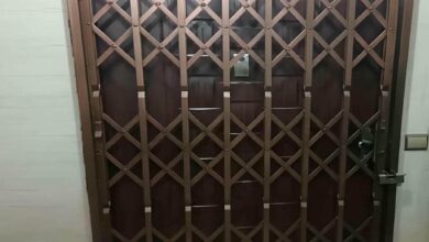 درب آکاردئونی حفاظ ساختمان در اشتهارد