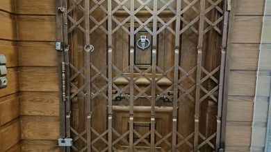 درب آکاردئونی حفاظ ساختمان در کردان
