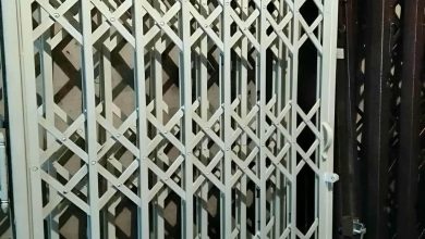 درب آکاردئونی حفاظ ساختمان در فیروزکوه