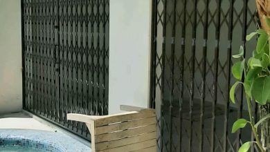 درب آکاردئونی ساختمان در بندر بوشهر