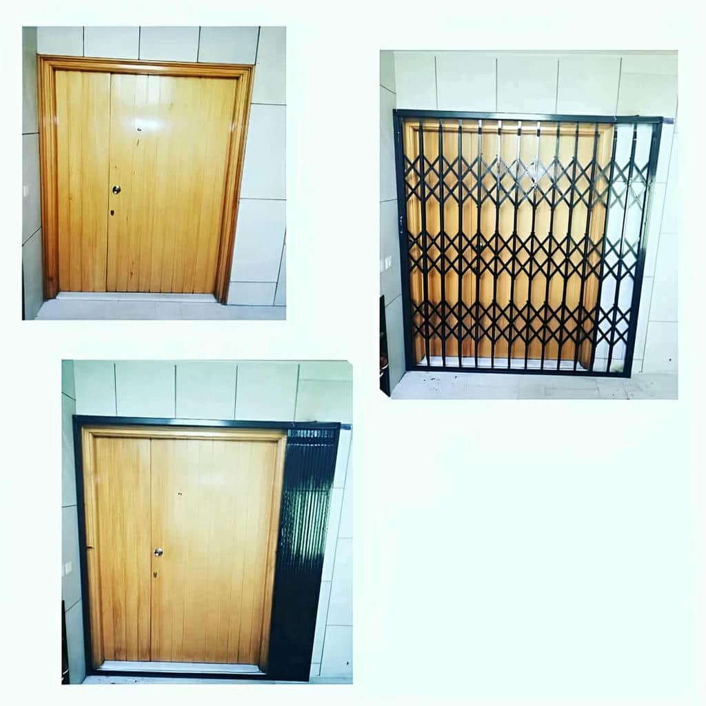 نصب درب آکاردئونی حفاظ ساختمان چهارگل در ایرانشهر