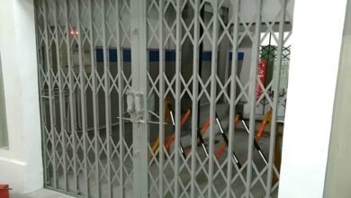درب آکاردئونی حفاظ ساختمان در بومهن