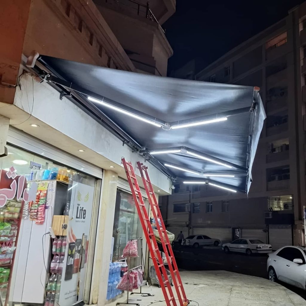نصب سایبان برقی اتوماتیک ضدآب در بندر دیلم