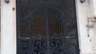 درب پارکینگ فلزی حیاط در کاشان