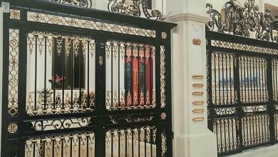 درب پارکینگ فلزی حیاط در شیراز