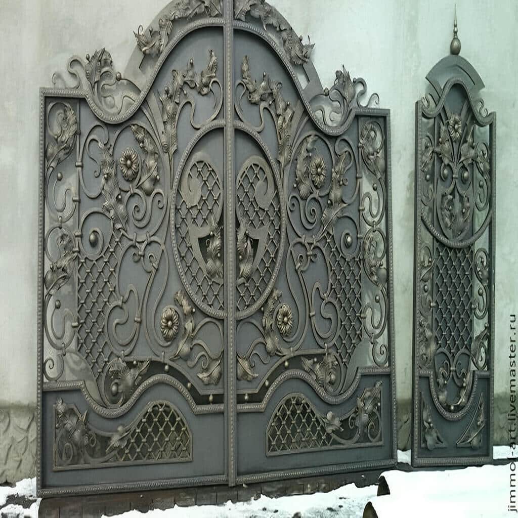 خرید درب پارکینگ فلزی حیاط فرفورژه در ملارد