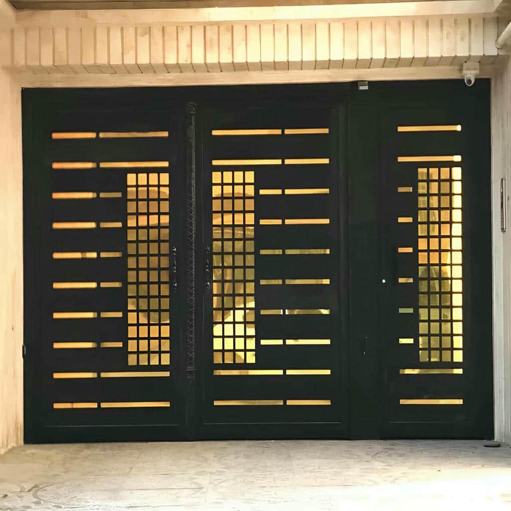 کارخانه درب پارکینگ فلزی حیاط دو لنگه در تهران