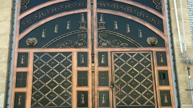 درب پارکینگ فلزی حیاط در اردبیل