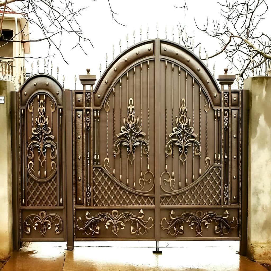 نصب درب پارکینگ فلزی حیاط ساده در بومهن
