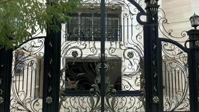 درب پارکینگ فلزی حیاط در کیش