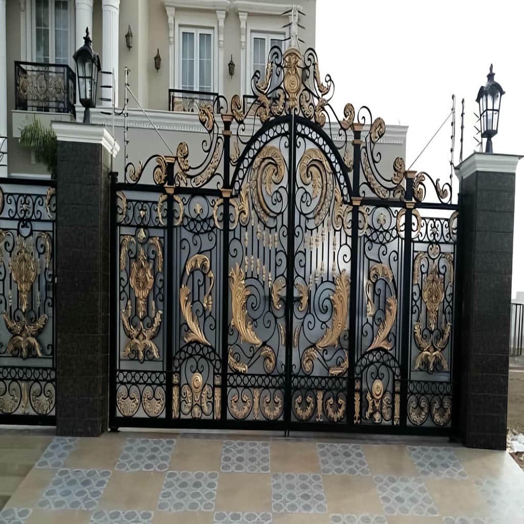 نصب درب پارکینگ فلزی حیاط مدرن در ایلام
