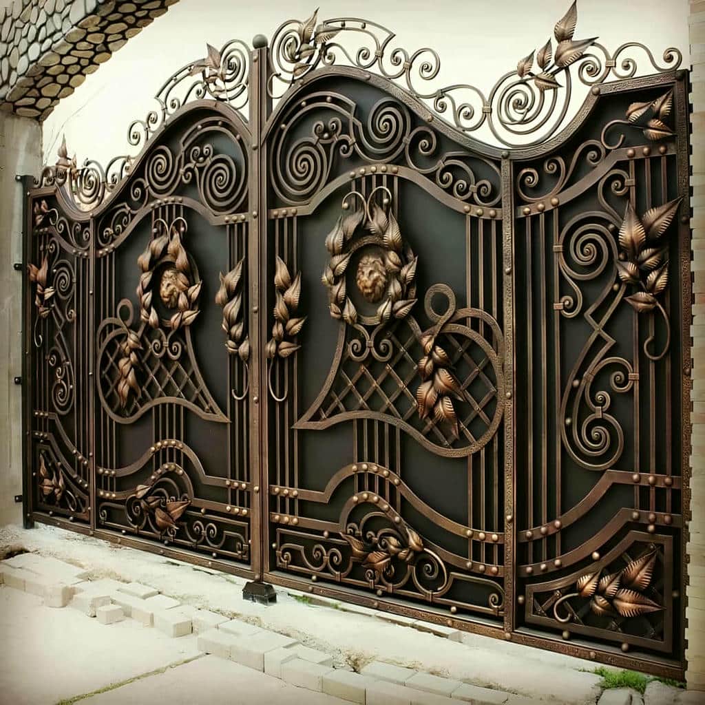 خرید درب پارکینگ فلزی حیاط فرفورژه در قشم