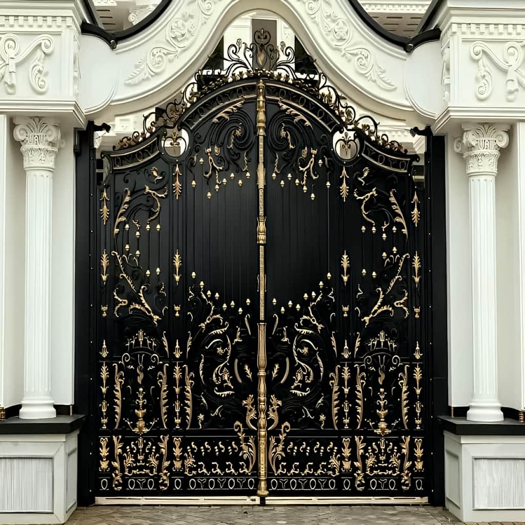نصب درب پارکینگ فلزی حیاط مدرن در شیراز