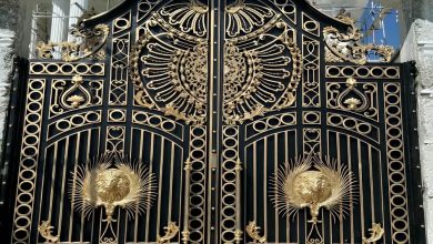 درب پارکینگ فلزی حیاط در رفسنجان