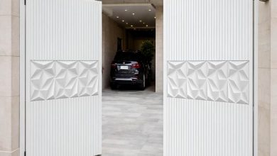 درب پارکینگ فلزی حیاط در قزوین