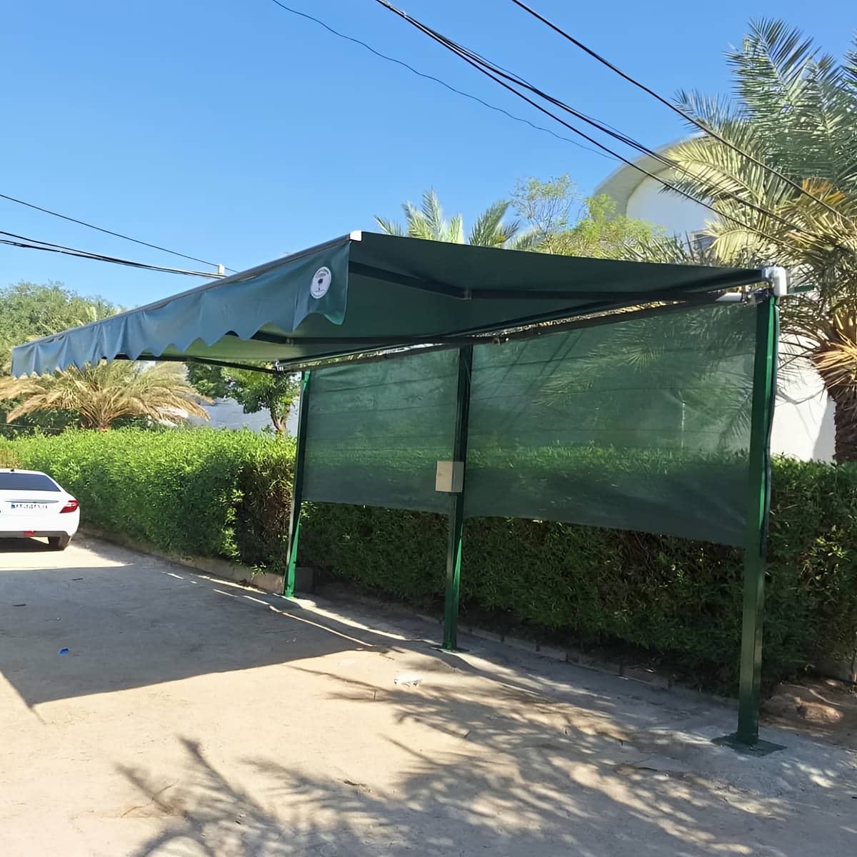 سایبان برقی صنعتی با ریل حرکتی روان سایبان برقی صنعتی با ریل حرکتی روان