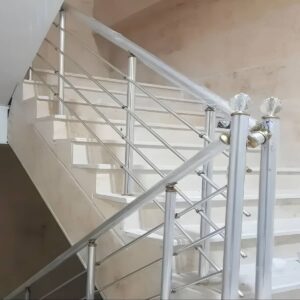 نرده استیل شیشه‌ای مدرن