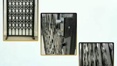 محافظ درب آپارتمان با مدل آکاردئونی جمع شونده
