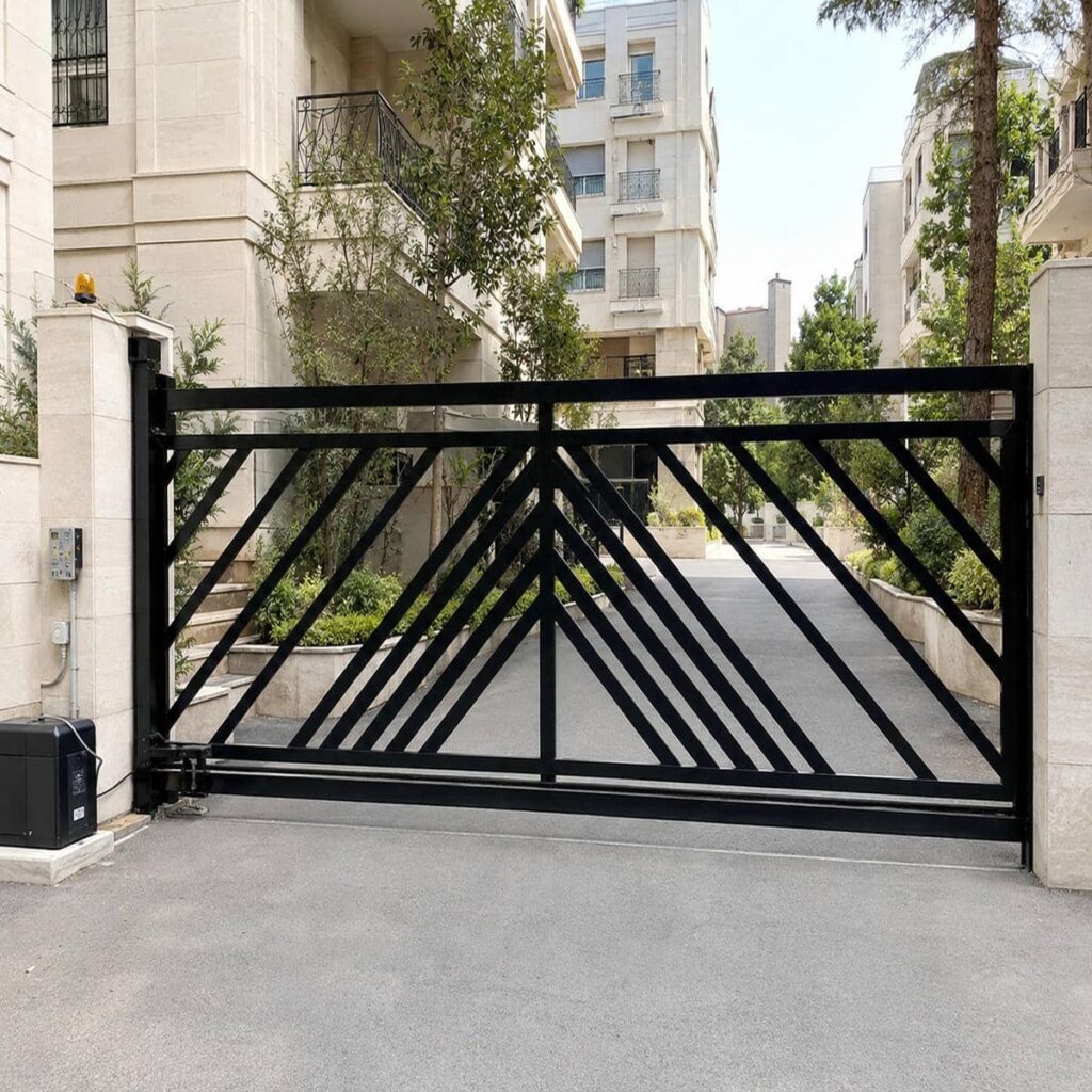 اجرای جک درب پارکینگ الکترومکانیک خانگی با پایه استاندارد