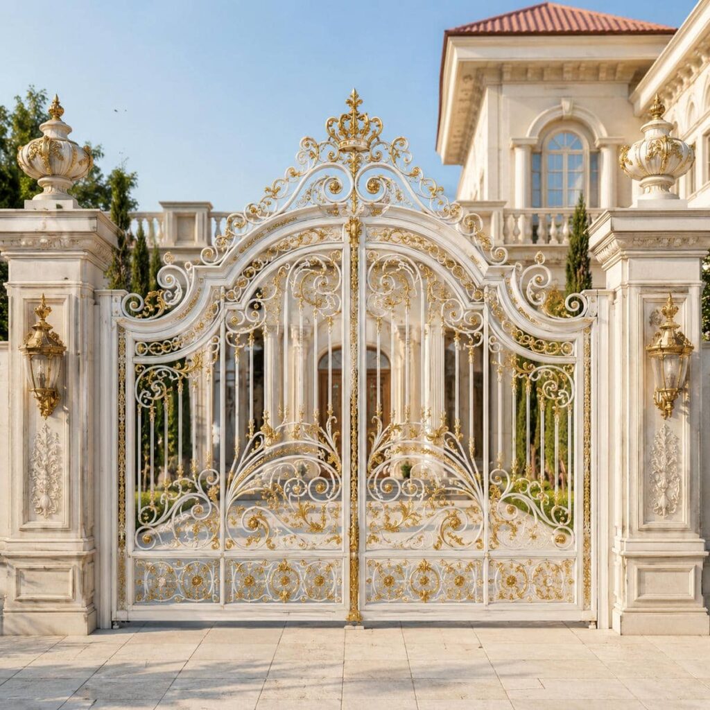 اجرای درب ویلا مدرن نمای سنگی با خطوط افقی