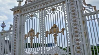 14 مدل درب پارکینگ فلزی نمای ساختمان