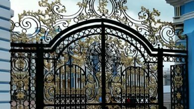 7 نمونه درب پارکینگ برش لیزری طرح هندسی