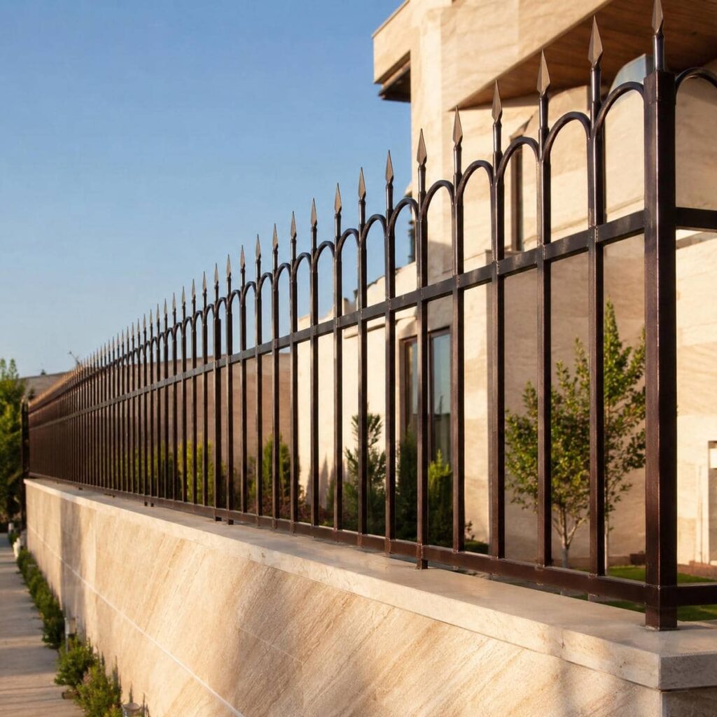 نصب حفاظ دیوار سیم خاردار ترکیبی روی تاج مقاوم