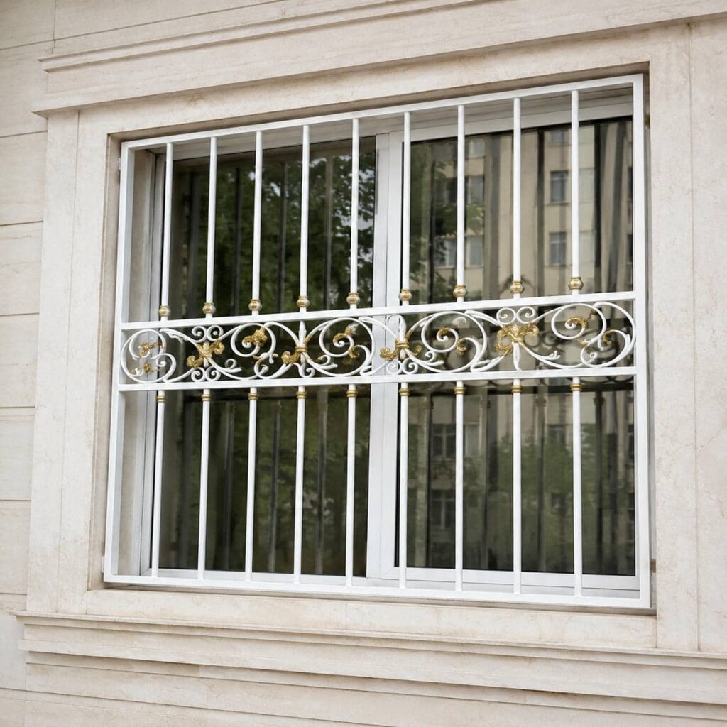 مقایسه حفاظ پنجره سفید طلایی با گلنرده