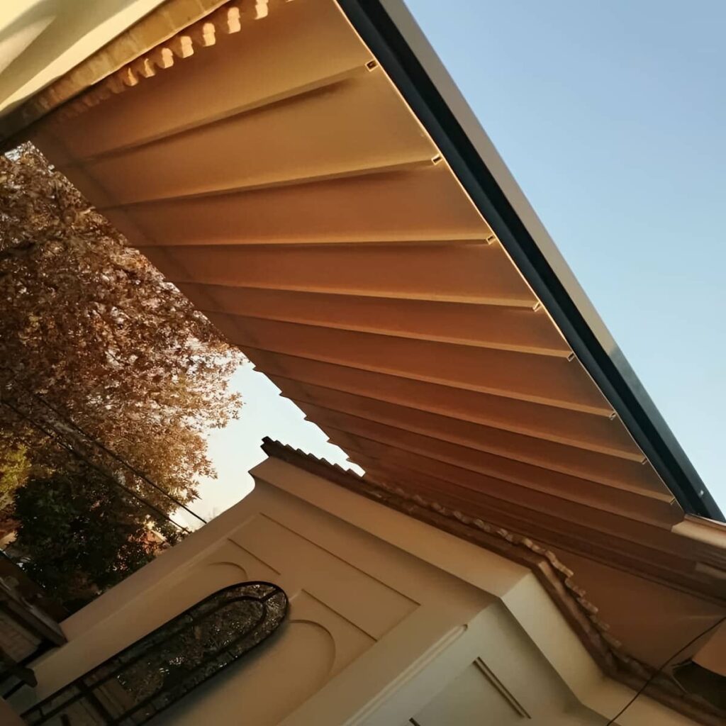 سایبان بازویی استان همدان سازه فلزی