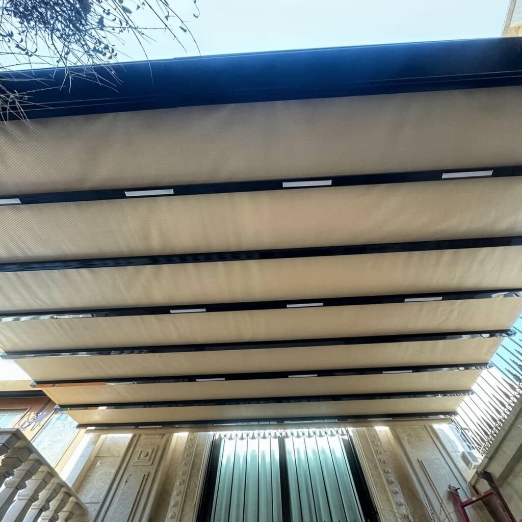 سایبان برقی استان همدان پوشش متحرک