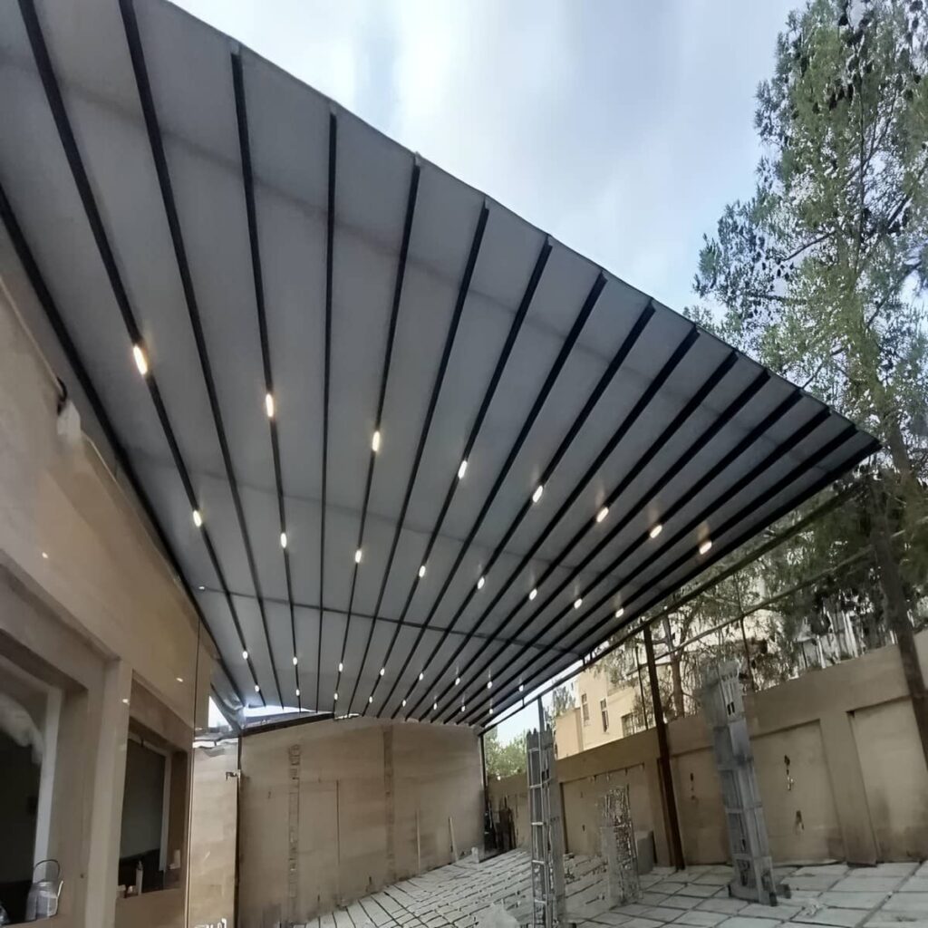 سایبان برقی استان کردستان با موتور کنترلی